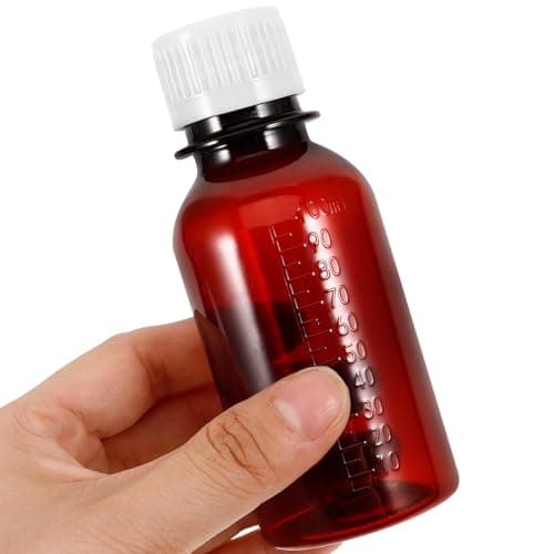 Brown PET Medicine Bottles 100ml with Cap and Scale 6 Pack — view 4