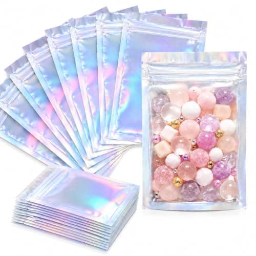 Smell Proof Bag, Mylar Bags 7x9cm, Foil Ziplock Bags Small Smell Proof Bag, Small Resealable Bags Storage Pouches Grip Seal Clear Plastic for Food Storage,Jewelry,Electronics (45)
