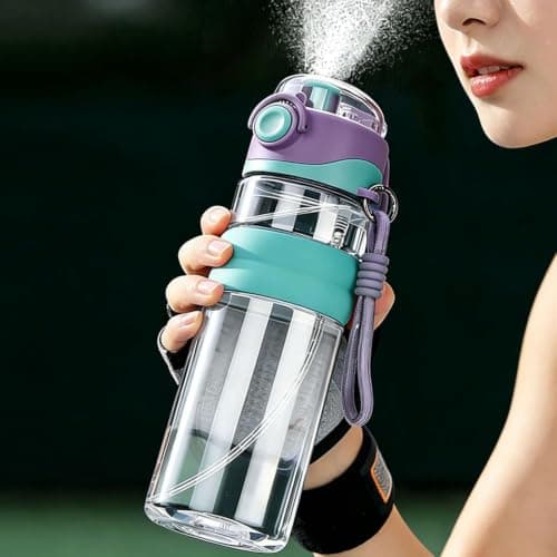 Water Bottle, Sports Drink Bottle With Spray Mist 750ML — view 3
