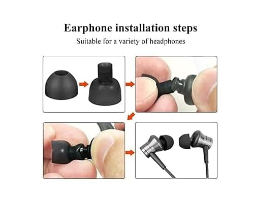 Just Accessories 12 X Black Replacement Silicone In-Ear Earphone Headphone Earbuds Tips Gels Eartips Rubber Spare (Mixed) — view 3