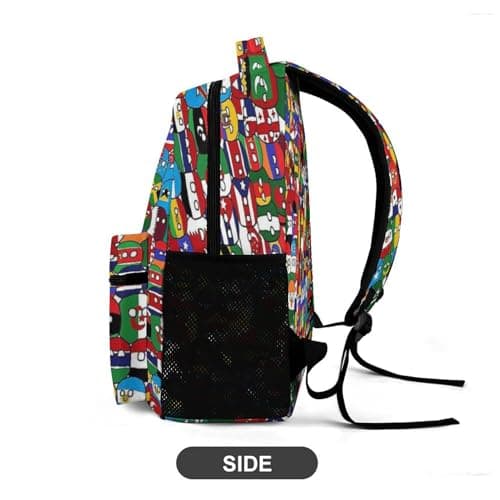 Woidxzxza Poland Ball Country Ball World Map Schoolbag Large capacity Student Backpack Outdoor Travel bag Boys Girls..., Black1, One Size, Modern — view 4