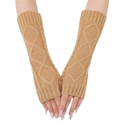 YGMNQAL Sleeves For Women Accessories Arm Warmers Fingerless Gloves Winter(Burgundy) — view 4