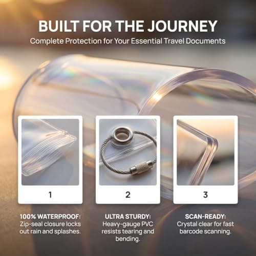 Waterproof Clear Luggage Tag Holders with Stainless Steel 6Pcs — view 6