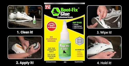 Boot-Fix Glue – Professional Grade Shoe Repair for Boots & Shoes – Instant Bond, Clear Drying, & Durable – For Leather, Rubber, & All Footwear (20 Grams) — view 4