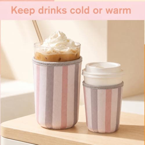 3 PCS Reusable Iced Coffee Sleeve, Iced Cup Sleeves for Drinks,16-32oz — view 2