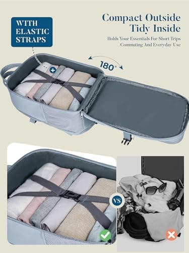 Lossga For Ryanair Cabin Bags 40x30x20 Underseat Anti Theft Carry-ons, Travel Backpack Cabin Size Hand Luggage Bag with Water Bottle Holder — view 3