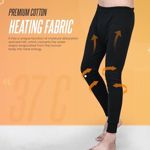 Pack of 3 Mens Thermal Underwear Trousers Long Johns Base Layer Extreme Hot Brushed Inside Ultra Soft Trousers Leggings Pants Black — view 4