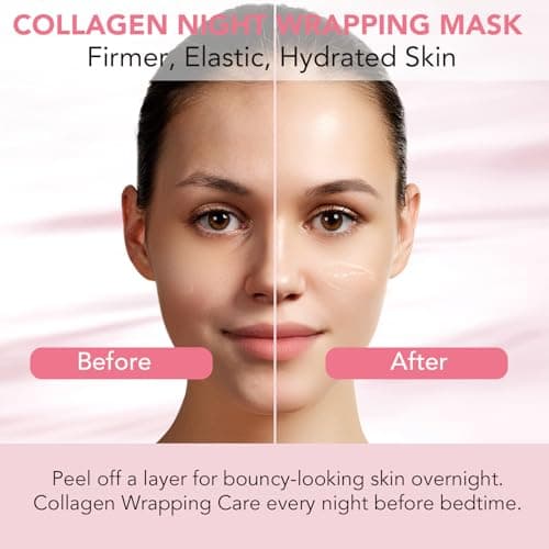 Collagen Night Wrapping Mask, Peel Off Face Mask with Jelly Brush, Jelly Masks for Facials Professional Korean Skin Care, Elasticity & Hydration Care Overnight Collagen Mask for Women — view 6