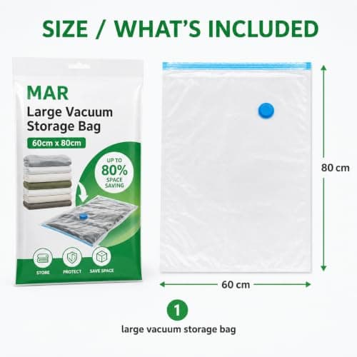 MAR Large Vacuum Storage Bag 60 x 80 cm Space Saver Bag for Clothes Bedding — view 5