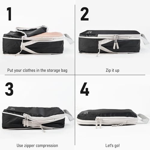 Compression Packing Cubes for Travel, Travel Essentials Luggage Organizer bags for Suitcase, Durable Compression Travel Packing Cubes for Carry on Backpack — view 2
