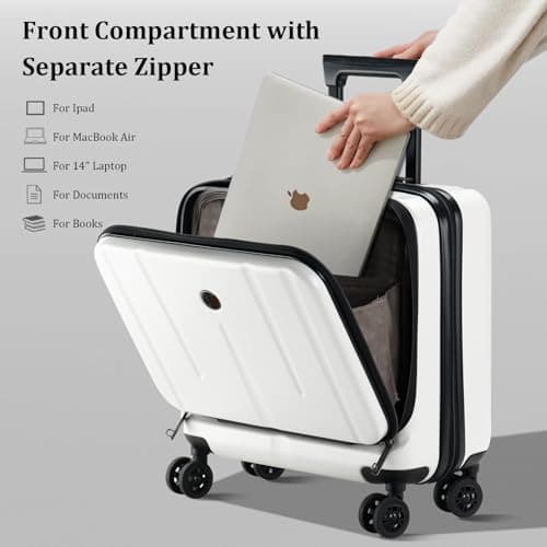 Kaleenie 16" Carry On Briefcase Luggage with 2 Laptop Compartments — view 2