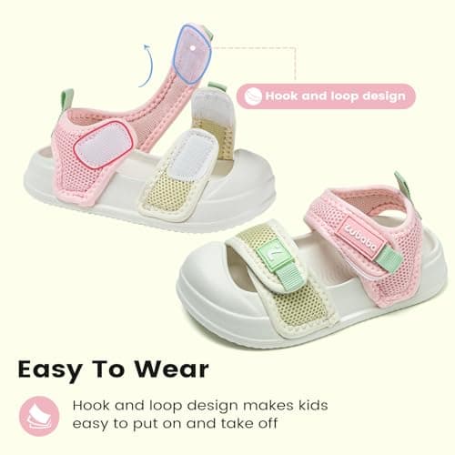Toddler Kids Sandal Boys Girls Closed Toe Sandals Pink Green UK Child 5-5.5 — view 5