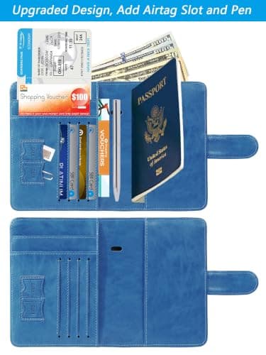 RFID Blocking Leather Passport Holder and Card Holder for Men and Women Travel — view 3