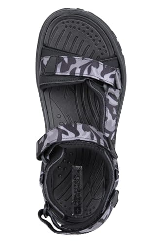 Mountain Warehouse Crete Mens Sandals - Durable & Sturdy Grip, Cushioned Footbed, Neoprene Lined, Hook & Loop Straps Beach Shoes - Spring Summer Travel, Walking Dark Grey (01) Adult Shoe Size 12 — view 5