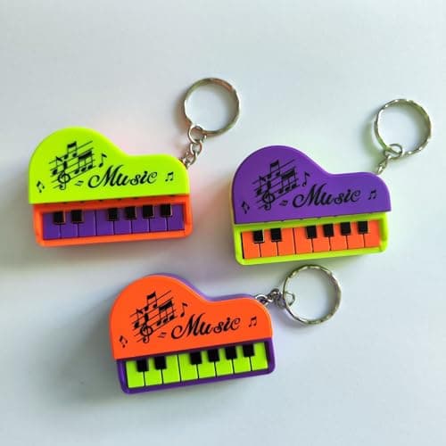 Electronic Keyboard Keychain Interactive Sound Toy, Silver — view 6