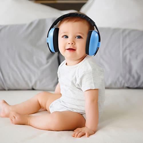 PandaEar Baby Ear Defender Kids Toddlers Childrens - Ear Protector - Ear Defender Autism Noise Cancelling Headphones for Kids Babies - Soundproof Baby Headphones for Airplane Sleeping, Blue — view 2
