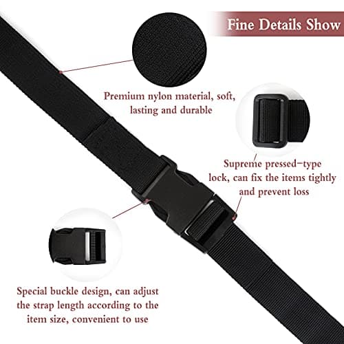 6 Packs Nylon Luggage Straps, Webbing Straps with Quick-Release Buckles — view 6
