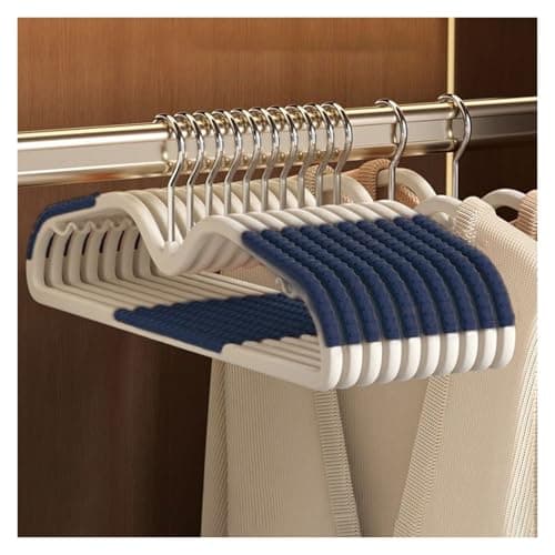 10 Pack Short Neck Plastic Hanrs with Metal Hook for Shirts & Pants Space Saving Design & Lightweight Closet s Perfect for Home & Travel