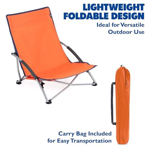 Yello Low Folding Beach Chair, Portable Camping Chair with Carry Case — view 5