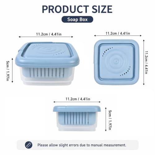 Travel Soap Dish with Lid and Drainage Layer, Leak-Proof Portable Soap Box Case Holder for Shower, Gym, Camping and Bathroom, Compact Shampoo Bar Container — view 2