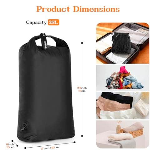 ByYear Travel Laundry Bag, Pump-free Vacuum Compressible Laundry Bag, Black — view 3