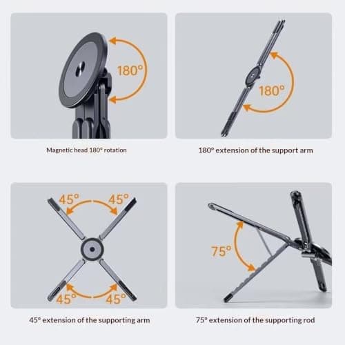 ZhzeYun Portable Laptop Stand – 4-in-1 Foldable Magnetic Aluminium Holder — view 6