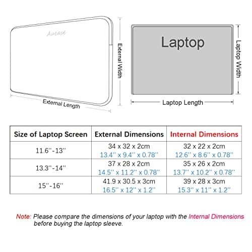 Aucase Laptop Case Sleeve 15.6 16 Inch, Thickest Lightest Water Resistant Neoprene Protective Laptop Bag for Men and Women, Compatible with Lapbook Fusion5, Naclud 17.3'', ACER predator helios 16 — view 6