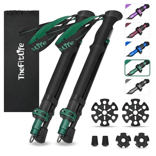 TheFitLife Folding Trekking Poles for Hiking, lightweight Walking Stick