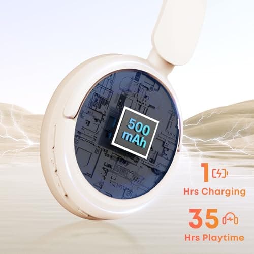 MMWOWARTS Bluetooth Headphones with Active Noise Cancelling (ANC), Wireless Over Ear Bluetooth Headsets with 35H Playtime, HiFi Stereo Foldable Headphones with Foam Ear Cups for Sports, Travel — view 4