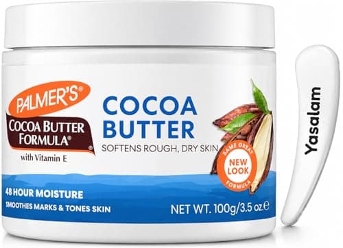 Palmer's Cocoa Butter Formula Body Butter for Rough Dry Skin 100g with Cosmetic Spatula – Deep Moisturising Cream with Vitamin E – Silky Smooth Skin Hydration