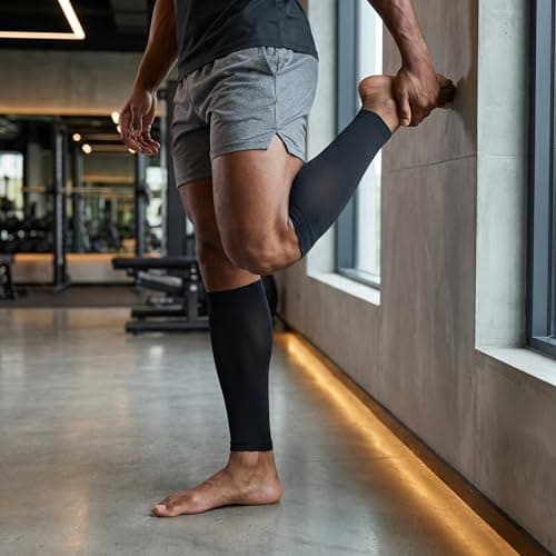 TOFLY® Calf Compression Sleeve for Men & Women, 1 Pair, Footless Compression Socks 20-30mmHg for Leg Support, Shin Splint, Pain Relief, Swelling, Varicose Veins, Maternity, Nursing, Travel, Black XL — view 3