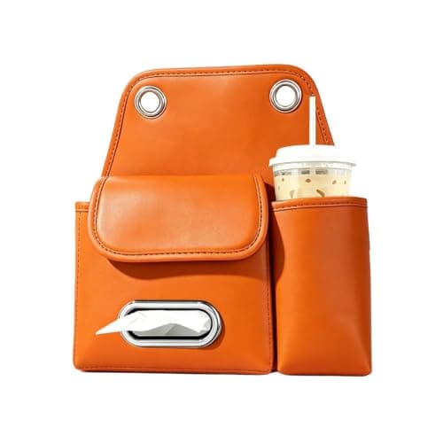 Car Organizer Back Seat Cup Holder Tissue Box PU Leather Storage Bag