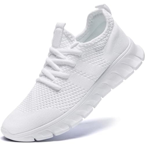 Mens Trainers Running Shoes Slip on Sneakers Walking Gym White Size 10.5