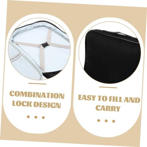 Healeved Document Bag and Large Storage Capacity 2pcs with Combination Lock Multi-Layered Gorsgrain Organizer Secure Document Storage Wallet for Travel and Home Use for Valuables — view 4
