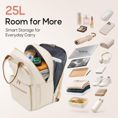 RAINSMORE 15.6 Inch Laptop Backpack with Lunch Compartment, Backpack Womens — view 3