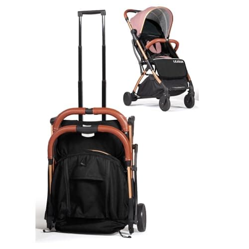 Lejoux™ Baby Pushchair Stroller– Lightweight Foldable Travel Buggy with 5-Point Harness, Adjustable Seat Back and Oversize Basket Folds with 1 Hand – Smooth Swivel Wheels Rain Cover (Pink)