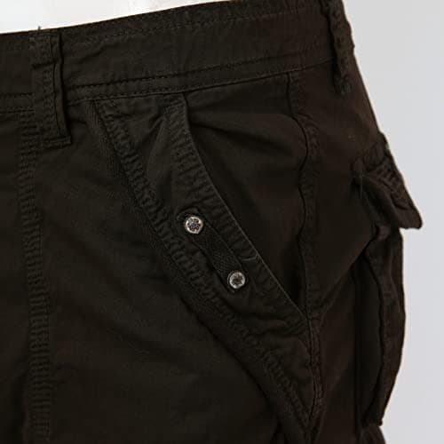 IQYU Waterproof and windproof sports trousers, plain, multi pocket trouser leg hanging rope, tool, seven-minute shorts, black army trousers, gray, 26 — view 5