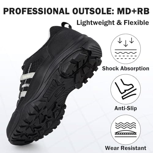 Knixmax Women's Walking Shoes, Lightweight Trainers, All Black UK 4/EU 37 — view 5
