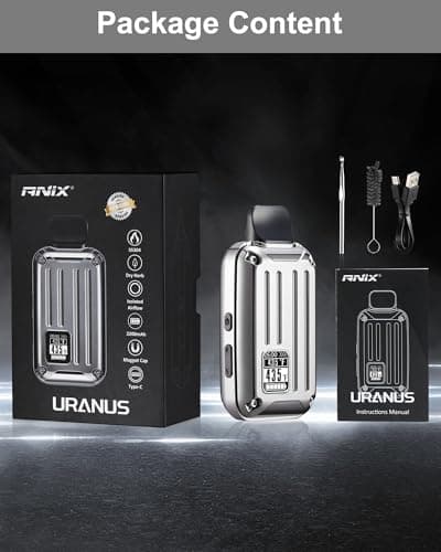 Dry Vaporizer with Isolated Air Path,2200mah Huge Battery,5S Quick Heat,Patented Cooling System-Honeycomb Briquet,3D Suitcase Shape（No Nicotine） (Silver) — view 3