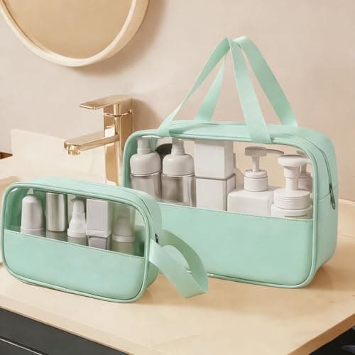 Clear Travel Toiletries Bag, 3Pcs Portable Travel Toiletry Bag(Green) — view 6