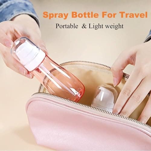 Aurdox Small Spray Bottle, Water Mister Mini Spray Bottle, Aerosol Fine Mist Curly Bottle Empty for Cosmetic Skincare Perfume, Cleaning-2 Pack/50ml — view 2