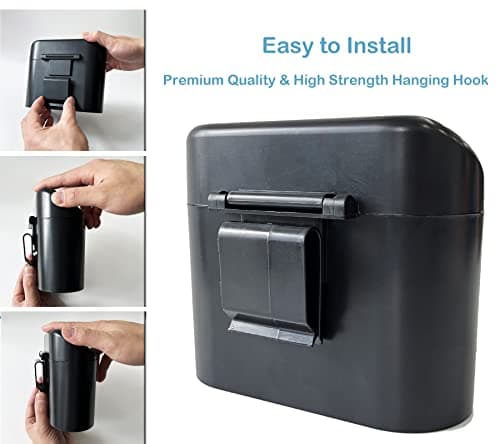 KITBEST 2 Pack Car Bin Mini Trash Can with Lid+ 120 Garbage Bags+ 4 Hooks — view 5