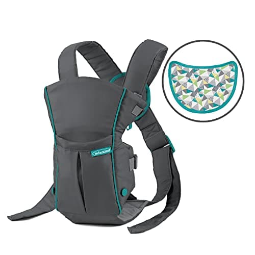 Infantino Swift Classic Baby Carrier, 2 Ways to Carry with Wonder Cover Bib, Adjustable Strap, Registry Essential, Baby Carrier for Newborn to Toddler 3,18-11,79kg, Gray — view 6