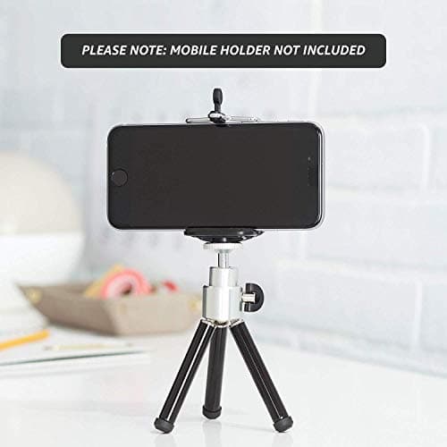 Amazon Basics Lightweight Mini Tripod 19cm/7.5inch, Extendable, Compatible with Small Devices (phone holder & remote not included), Black — view 2