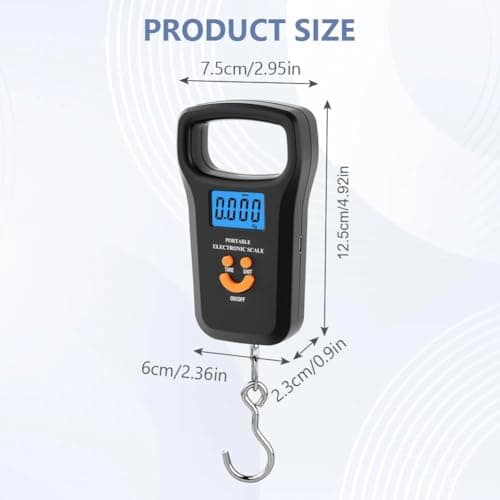 OSDUE Digital Suitcase Scale, 110lb/50kg Luggage Scale, Portable Suitcase Weighing Scales with Extra Wide Handle, Backlit LCD Display,4 Unit Conversions, 2 AAA Batteries & USB-C Charging Cable — view 2