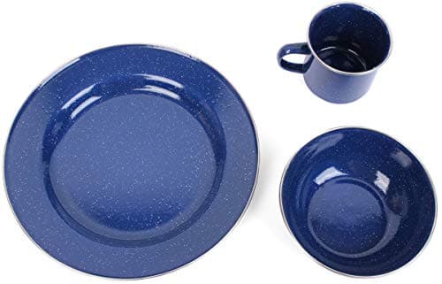 Epic Militaria Durable Enamel Camping Dinner Set (Blue, 2 Sets) — view 2