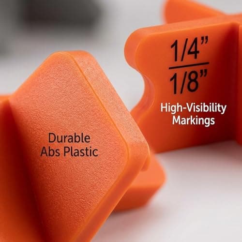 8 Pack Decking Spacers – Multi-Size Orange Deck Board Spacers Tool for Consistent Alignment – Four Gap Sizes 1/16" 1/8" 3/16" 1/4" – Spacers for Composite and Hardwood Patio Decking — view 3