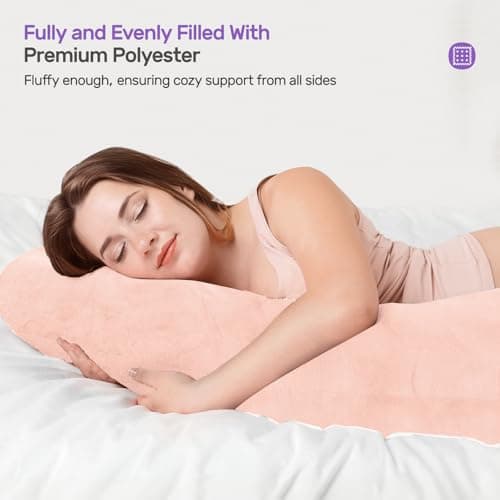 Nuliie Pregnancy Pillow for Sleeping, U Shaped (Pink) — view 5