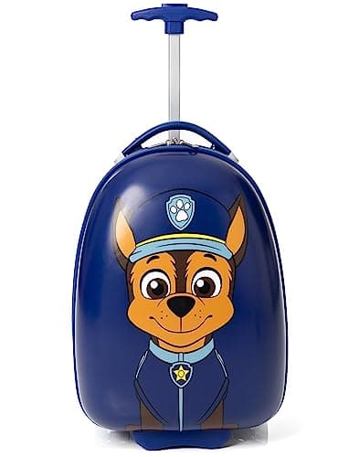 Paw Patrol Chase Kids Suitcase | Navy Blue Cabin Bag for Boys | Carry On Trolley with Extendable Handle | Police Dog Cop Small Hard Cover Holiday Case | Fun Travel Merchandise Gift for Children — view 2