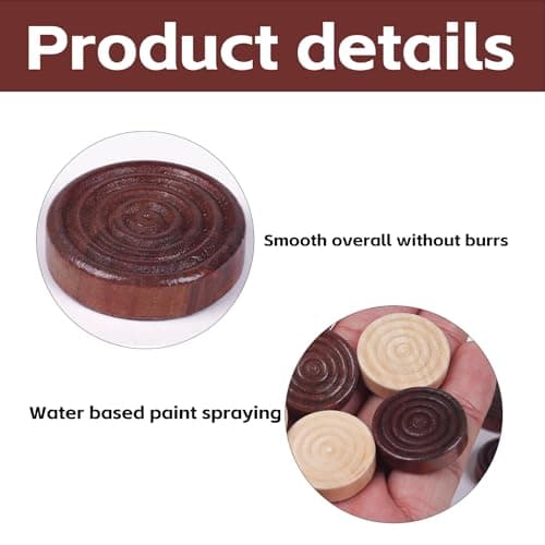 24 Pcs Draughts Board Game,Draughts Pieces,Wooden Checkers,Draughts Set,Durable Backgammon Chess,Quality Stackable Draught Pieces Replacement for Adults Kids Boardgames Learning Travel Camping Games — view 3